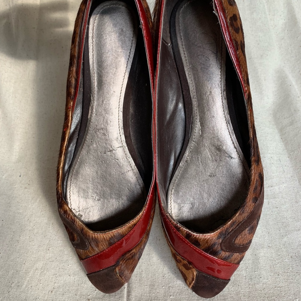 Fergie Animal Print Patent & Suede Flat - Size 8.5
